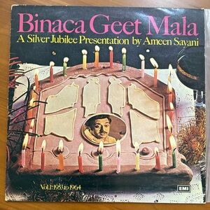 Rare Binaca Geet Mala Vinyl Record. Mesmerizing voice of Ameen Sayani.
New